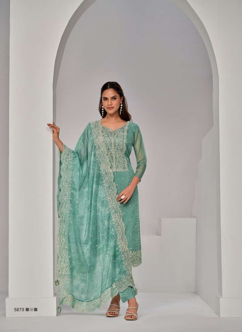 Vipul Samirah Organza Embroidered Designer Ahmedabad salwar suits wholesale