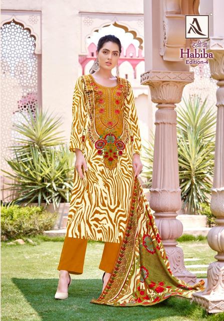 Alok Habiba Edition 4 Cotton Printed Dress material wholesale price in Surat