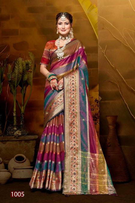 Saroj Kritika Swarovski vol.5 Organza silk Mumbai saree wholesalers