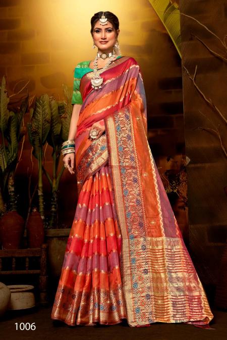 Saroj Kritika Swarovski vol.7 Organza Silk sarees wholesale in Mumbai