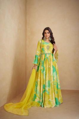 Gulkayra Scarlet Designer kurti Chinon Gown With Dupatta  wholesale in Delhi