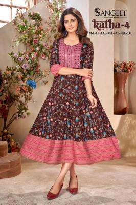 Katha 4 Rayon Embroidered Fancy Ladies Kurti wholesalers in Hyderabad
