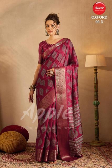 Apple Oxford 09 Silk Blend Printed Wholesale sarees online