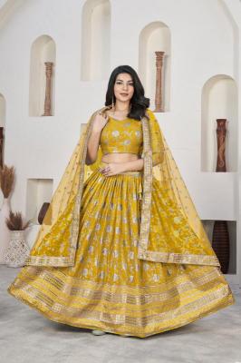 AALISHA VOL – 1 YELLOW 1018 Zari Embodry Lehenga Choli Wholesale clothing for women