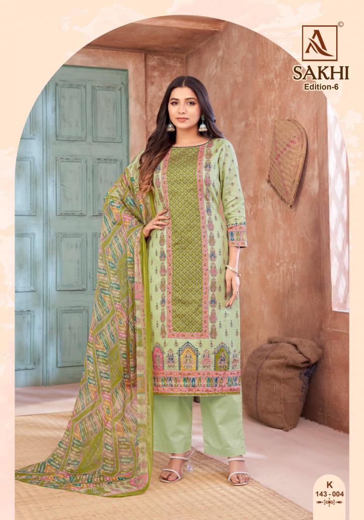 Alok Sakhi Vol 6 Unstitched dress materials wholesale