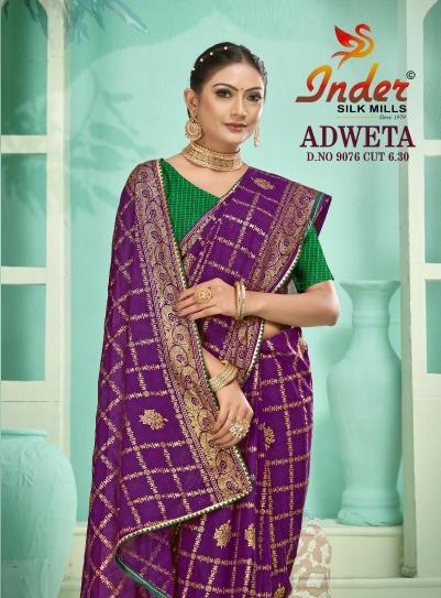 INDER SILK MILLS ADWETA 9076 Saree Surat textile industry