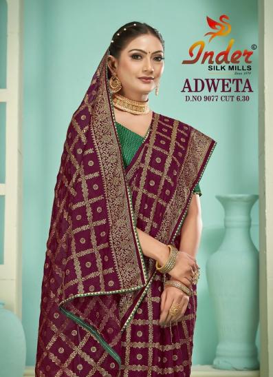 INDER SILK MILLS ADWETA 9077 Surat saree market