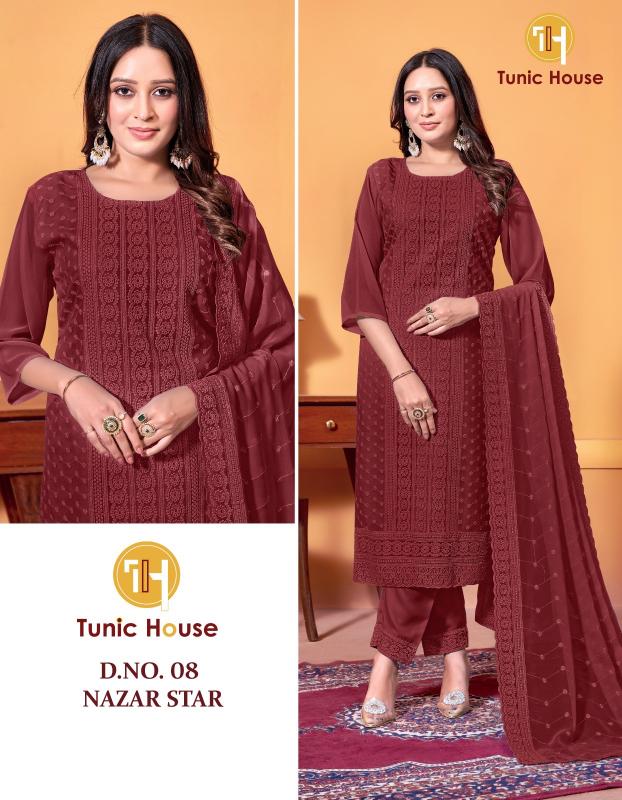 TUNIC HOUSE NAZAR STAR Maroon Ladies kurtis wholesale market in Delhi