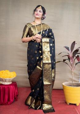 Artriddhs Black banarasi silk design Silk sarees in Hyderabad