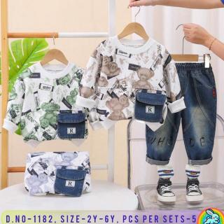 Artriddhs Little Baby 1182 Cotton T Shirt With Jeans Kids Indian clothing wholesale