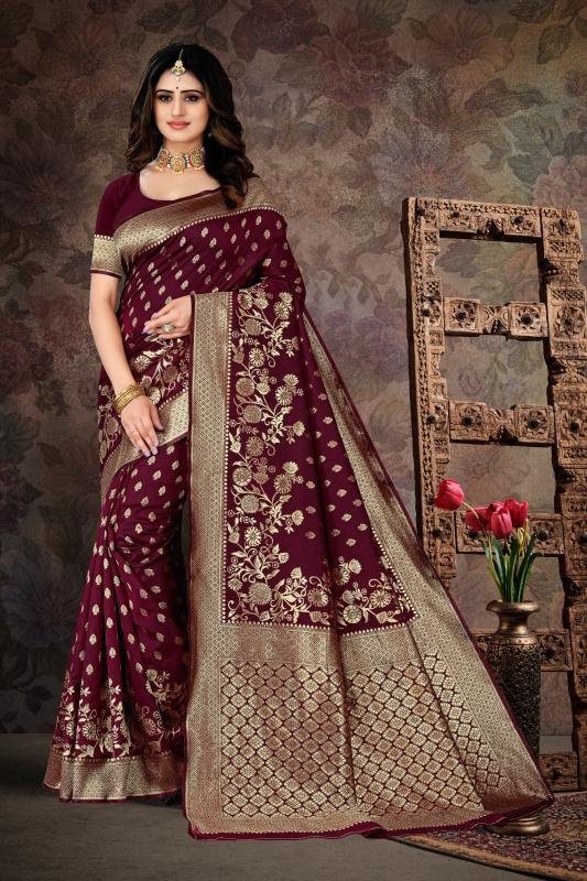 Artriddhs Maroon 2 banarasi silk Saree wholesalers in Kolkata