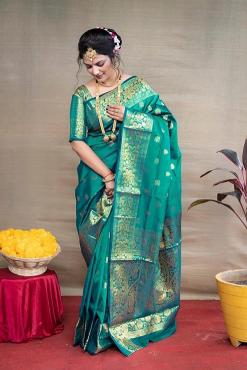 Artriddhs Rama Green banarasi silk Saree clothing in Kolkata