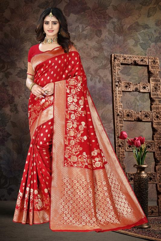 Artriddhs Red 4 banarasi silk Wholesale saree market in Kolkata