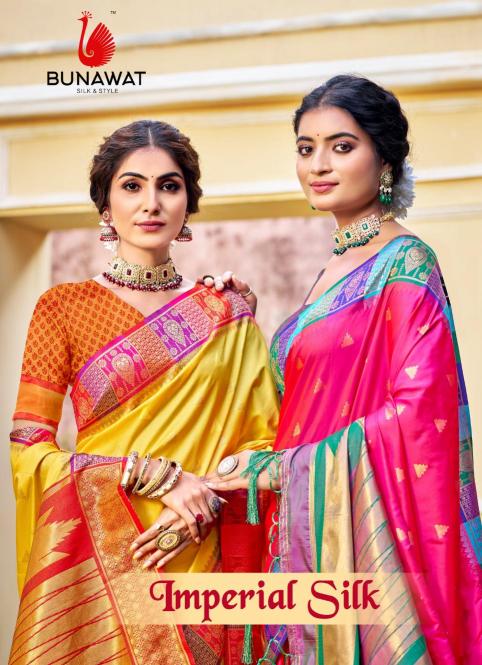 bunawat imperial silk wedding festival wear silk fabric saree collection