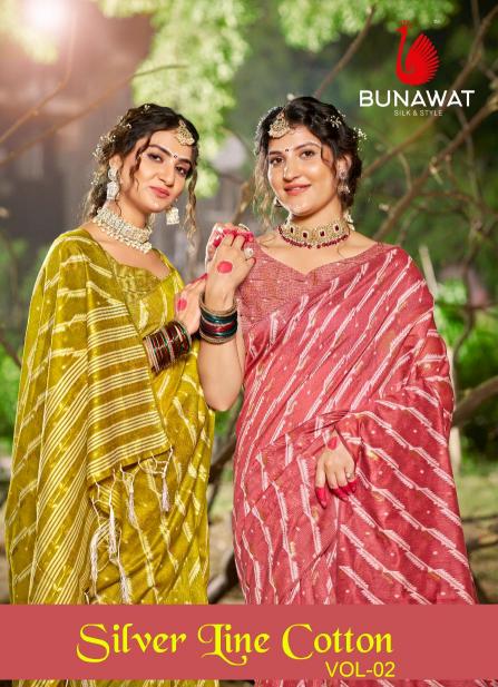 bunawat silver linen cotton vol 2 wedding festival wear linen cotton fabric saree collection