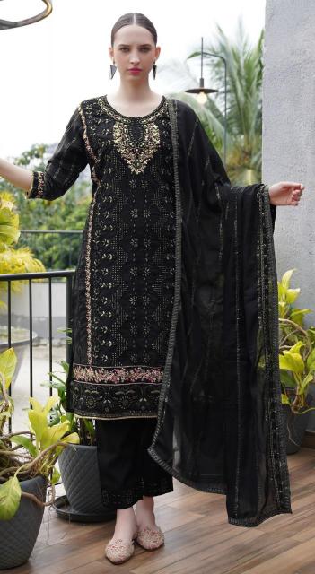 Ramsha R 1226 Cream And Black Wholesale Salwar Kameez manufacturers in Ahmedabad