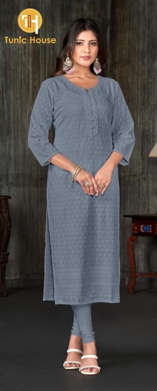 TUNIC HOUSE TESLA Gray Kurti exporters in Hyderabad