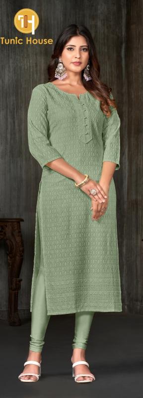 TUNIC HOUSE TESLA Green Kurti wholesalers in Surat