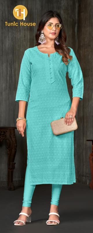 TUNIC HOUSE TESLA Sky blue Kurti suppliers in Ahmedabad