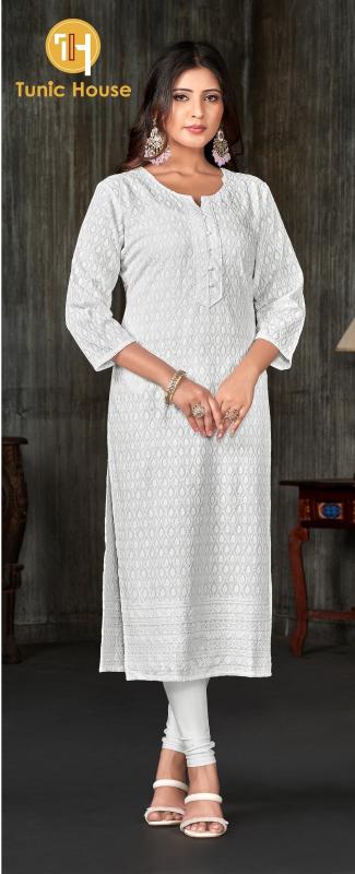 TUNIC HOUSE TESLA White Wholesale kurtis manufacturers in Surat