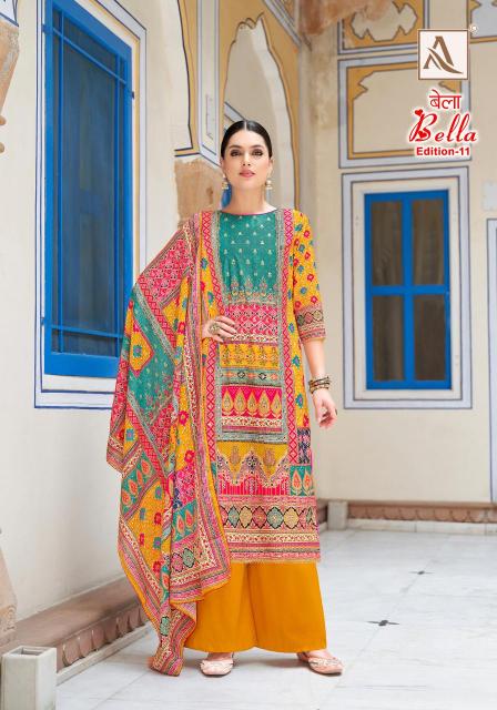 Alok Bella Vol 11 Maslin Designer printed dress material