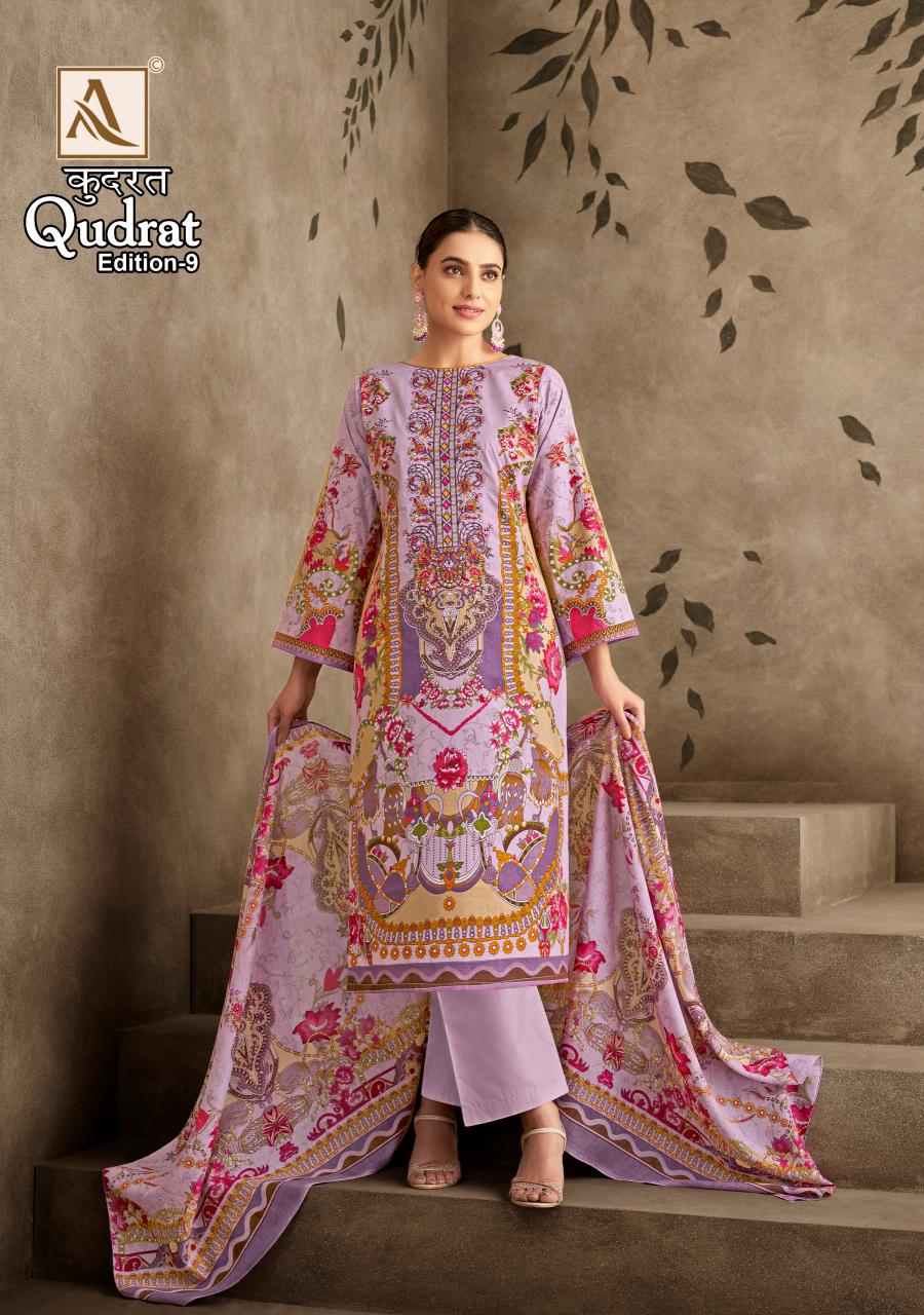 Alok Suit Qudrat Vol 9 cotton lawn pakistani suits