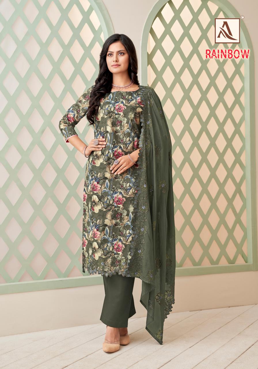  Alok Suit Rainbow printed suit material