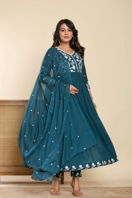 Anarkali Gown With Pant And Dupatta Vol 10 Wholesaler in surat