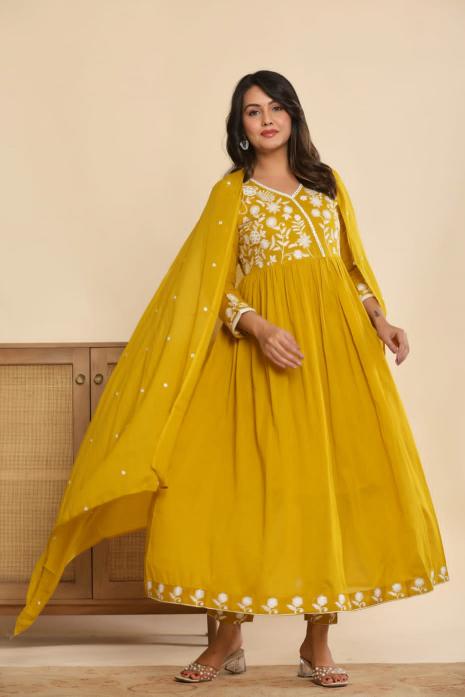 Anarkali Gown With Pant And Dupatta Vol 11 Wholesaler in surat