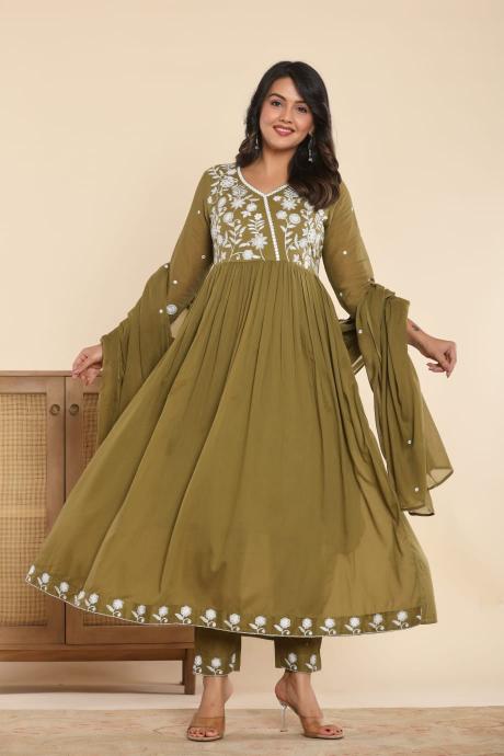 Anarkali Gown With Pant And Dupatta Vol 12 Wholesaler in surat