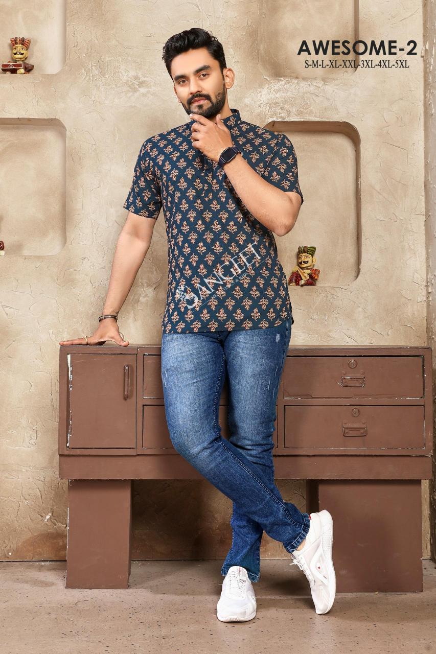 Awesome 2 Cotton Printed mens Shirt