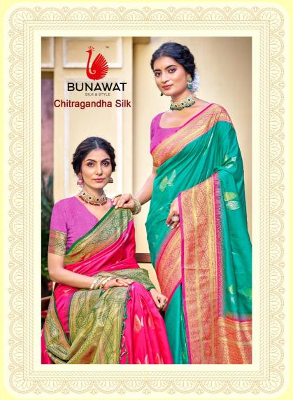 bunawat chitragandha silk wedding festival wear silk fabric saree collection