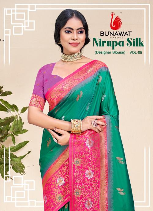 bunawat nirupa silk vol 05 wedding festival wear silk fabric saree collection