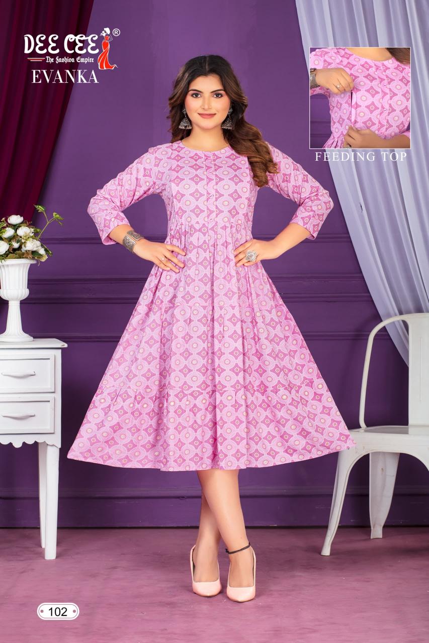 Deecee Evanka rayon fabric kurtis wholesale