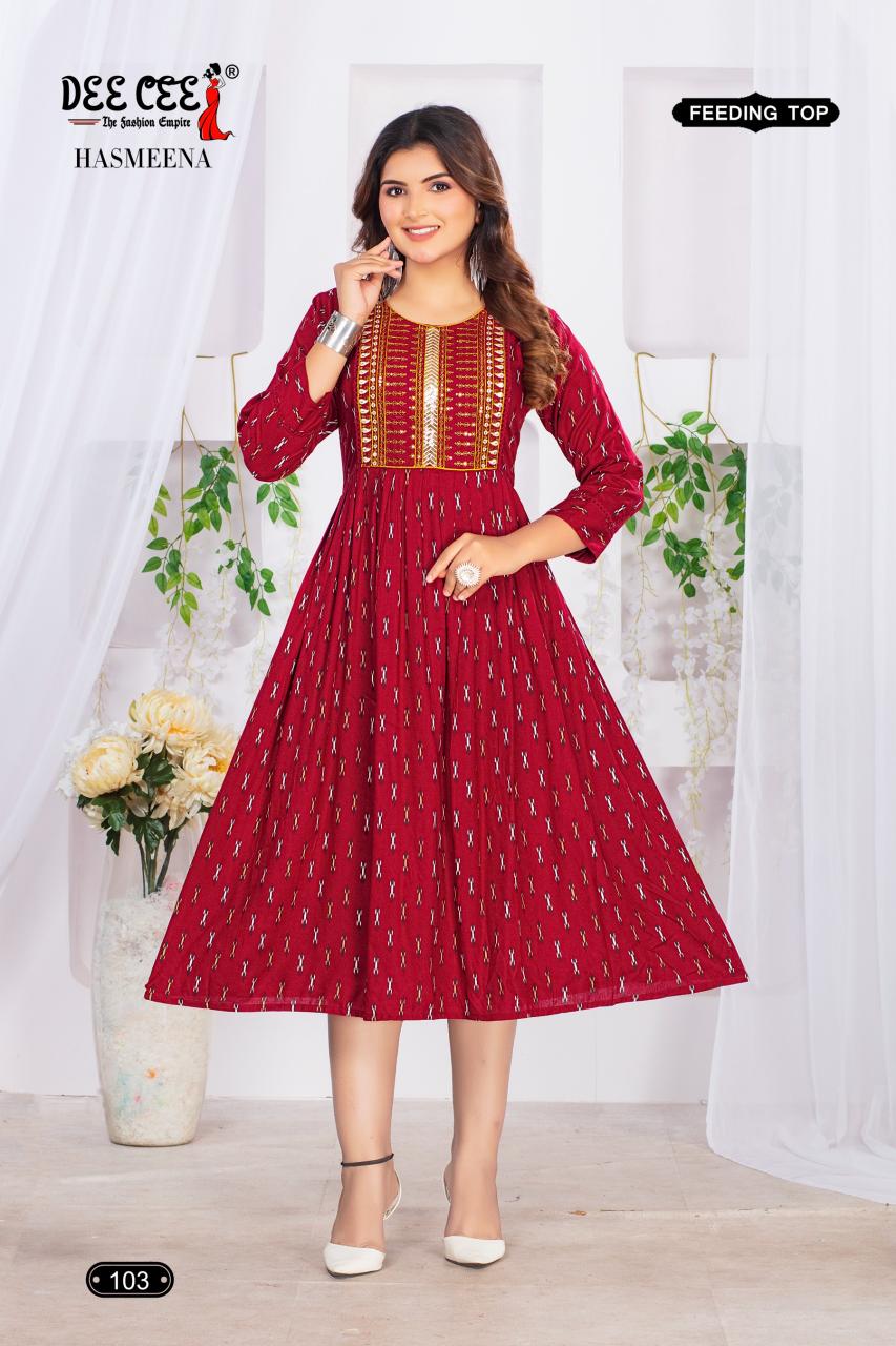 Deecee Hasmeena rayon fabric dress material