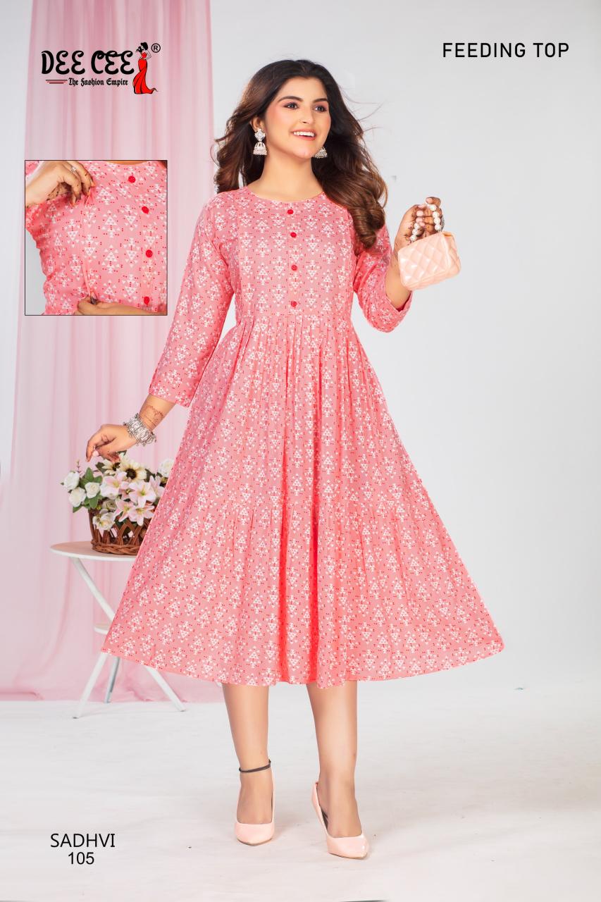 Deecee Sadhvi Rayon Printed Kurti Wholesale Price