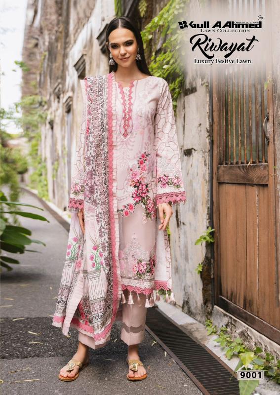 Gull Aahmed Riwayat Vol-09 unstitched cotton salwar suit with price