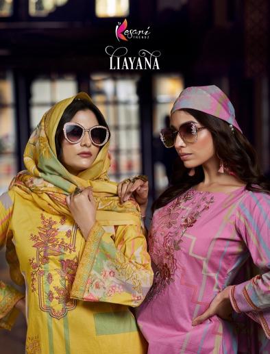 Kesari Liyana Karachi pakistani lawn suits with cotton dupatta