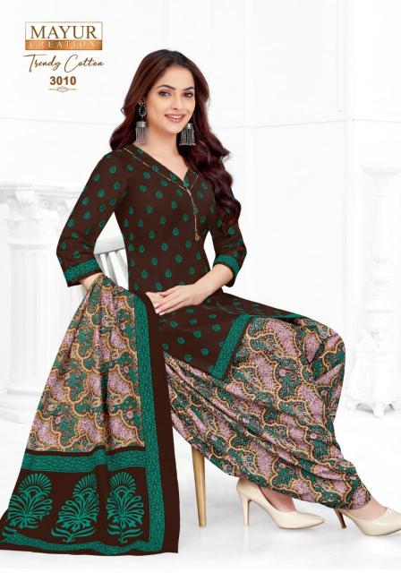 Mayur Trendy Cotton Vol-3 unstitched cotton salwar suit with price