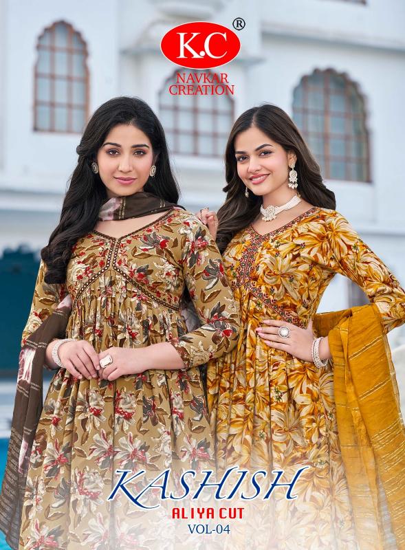 Navkar K.C Kashish Vol 4 Aliya cut kurti wholesaler in gujarat