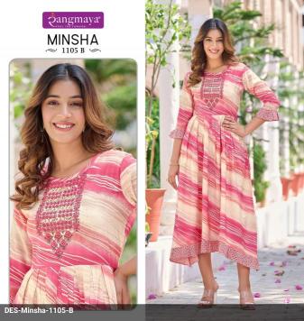 Rangmaya Minsha  Rayon buy online kurtis at wholesale price