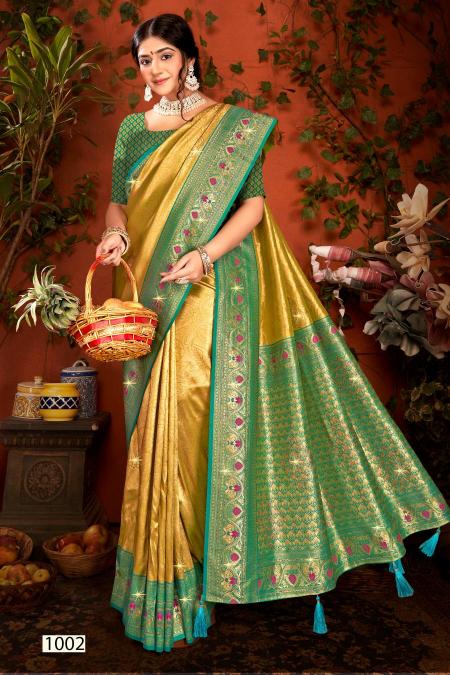 Saroj Shamaa Tissue Swarovski vol 2  Tissue silk saree retailers in Surat