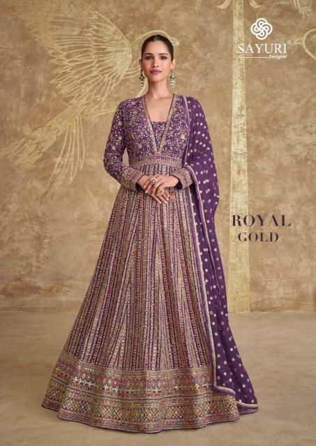 Sayuri Royal Gold gown with net material