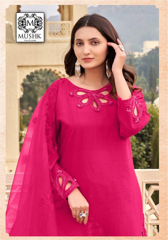 Shraddha Designer Mushk roman silk kurti set wholesale