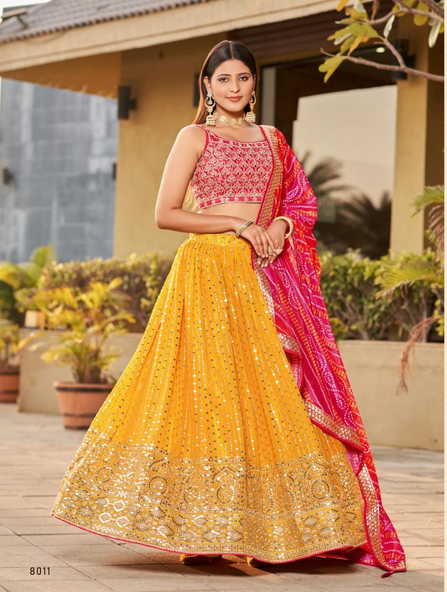 Zeel Clothing Golden Palm Designer Lehenga Choli