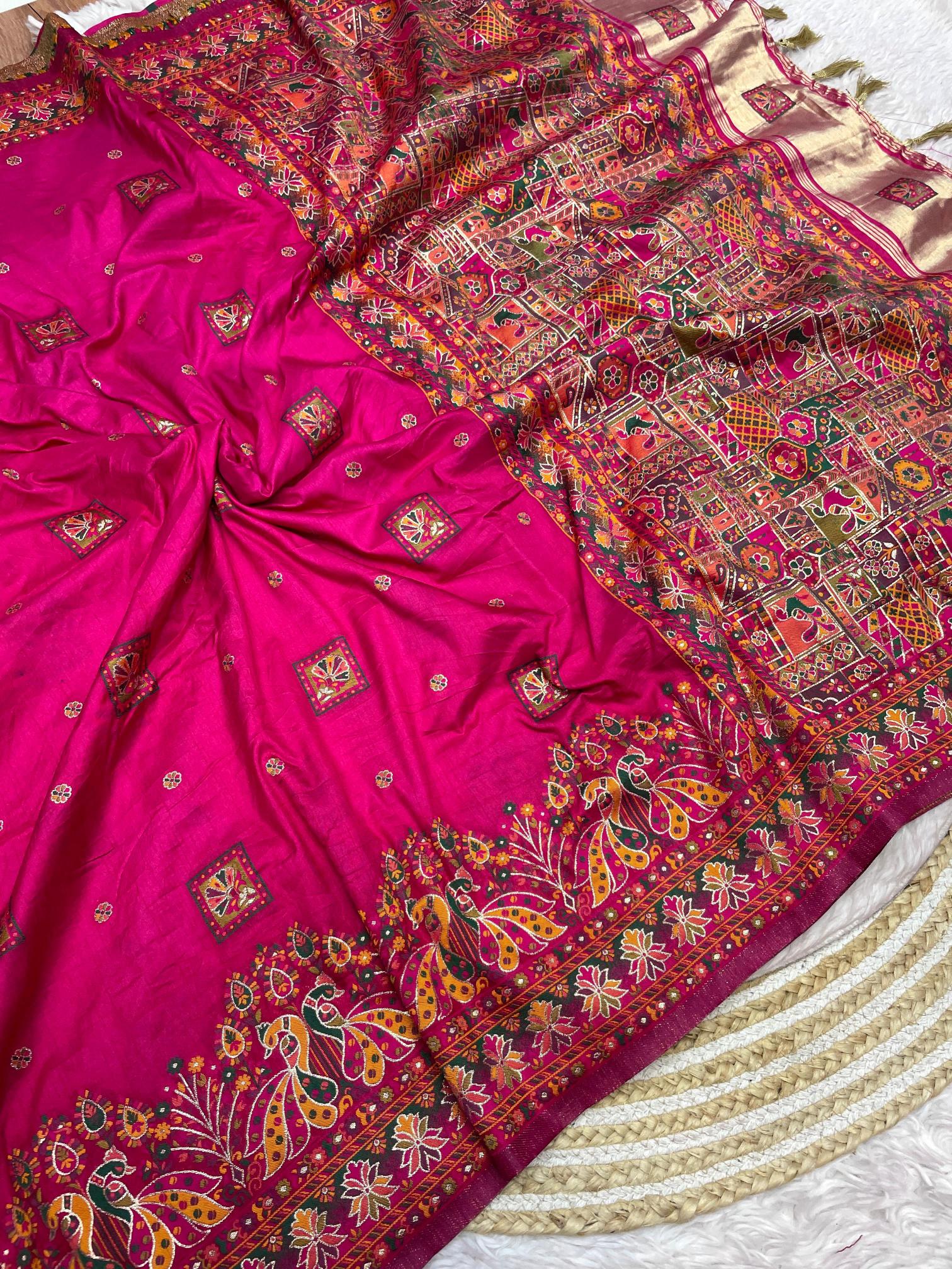 Aadinath rajwadi pashmina silk saree wholesaler in india 