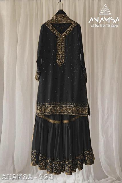 Anamsa 624 Georgette Embroidered pakistani salwar suit wholesaler in surat