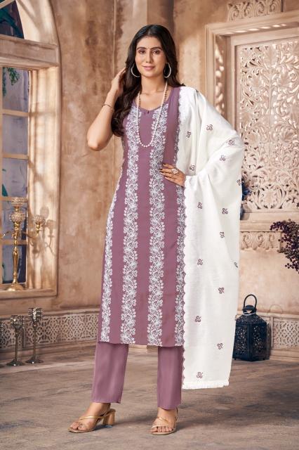 Art Riddhs Akshar Roman Silk kurti pant set wholesale ahmedabad