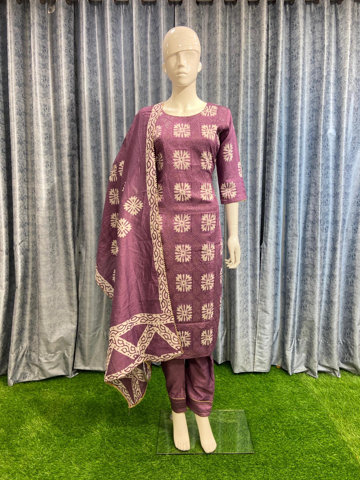 Art Riddhs chanderi silk batik wholesaler of kurtis in surat