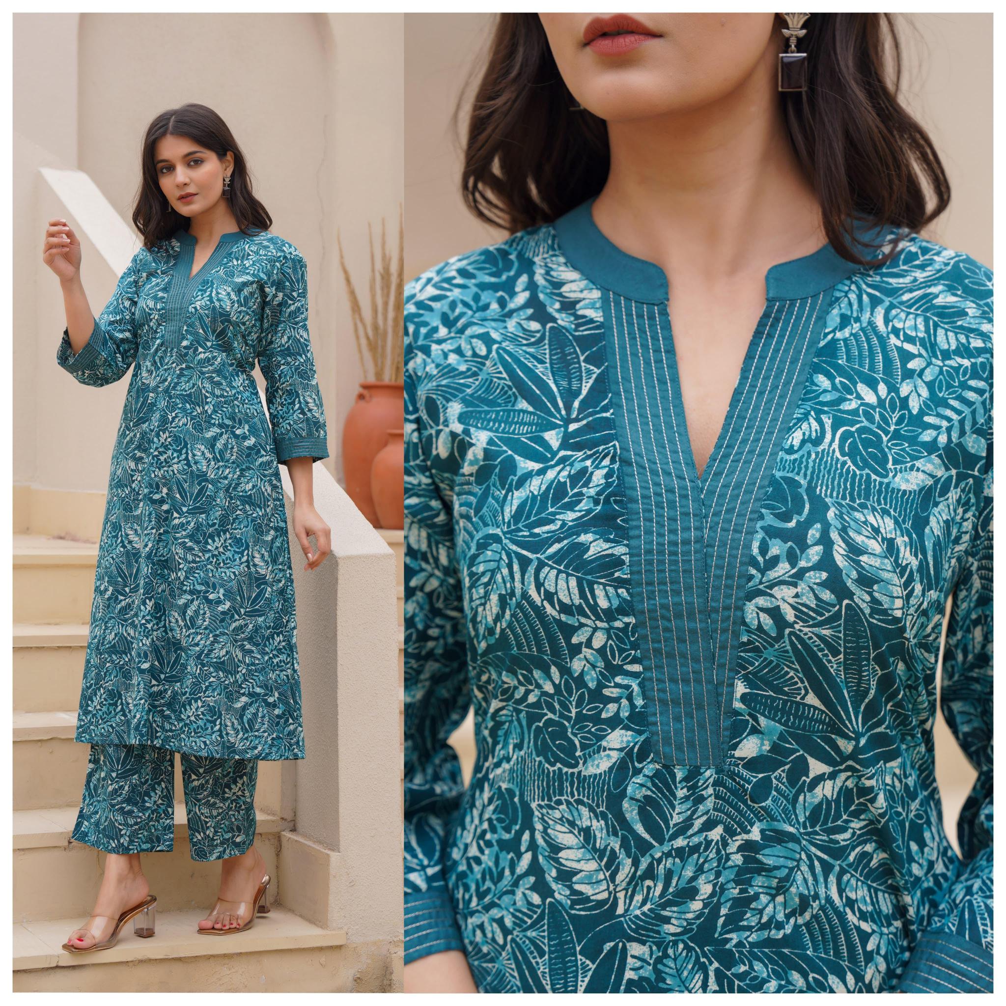 Art Riddhs Cotton A line Kurti Palazzo Set Online Rate